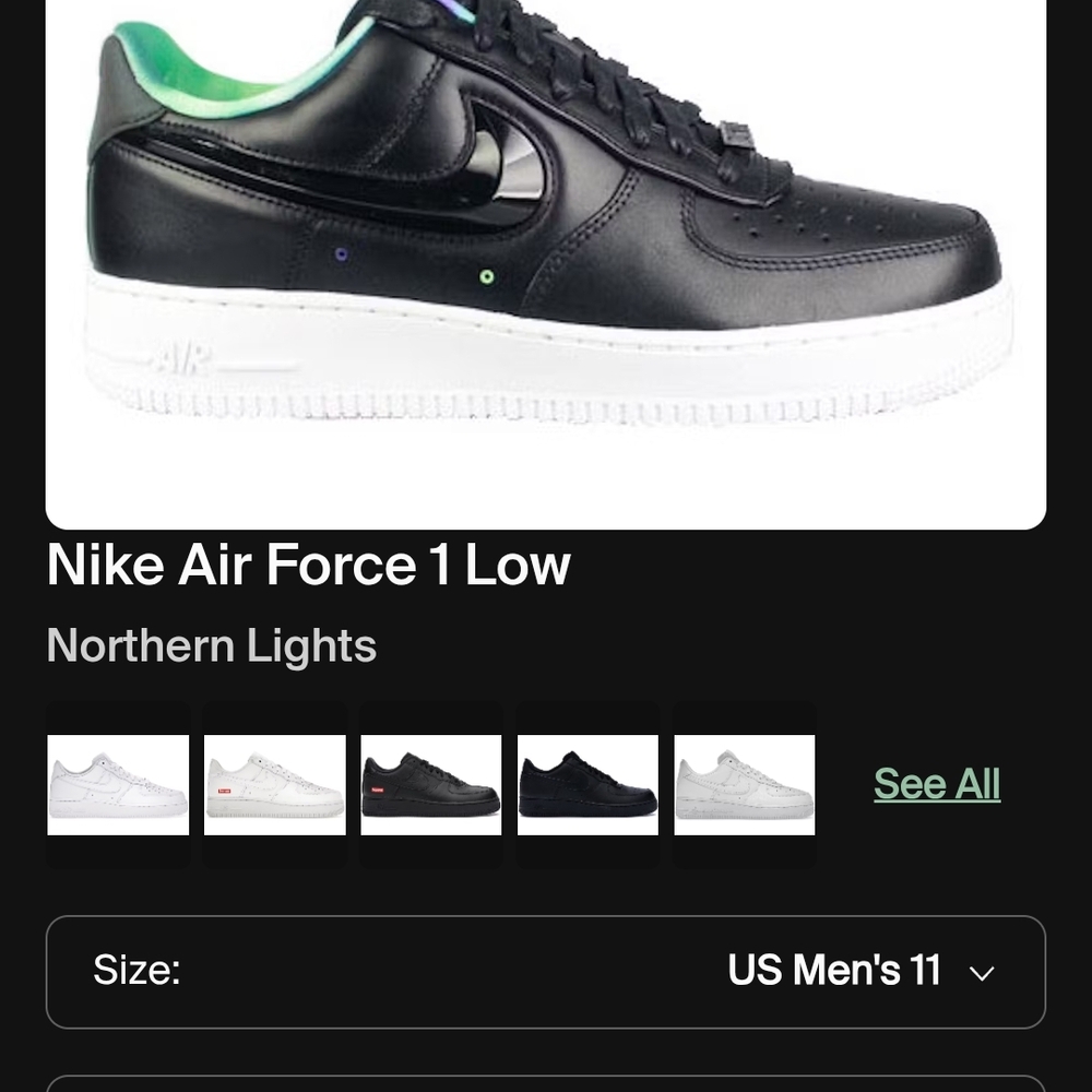 Nike Air Force 1 Low 'Northern Lights' - Black